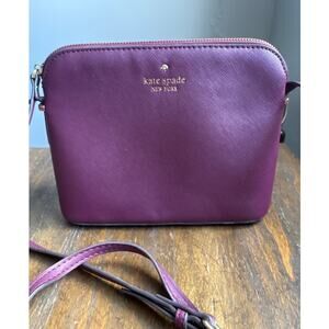Kate Spade Berry Maroon Burgundy Crossbody Leather Handbag Purse